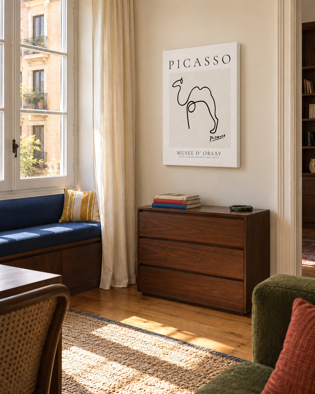 Pablo Picasso Animals Drawing cammel - Unframed canvas in an interior