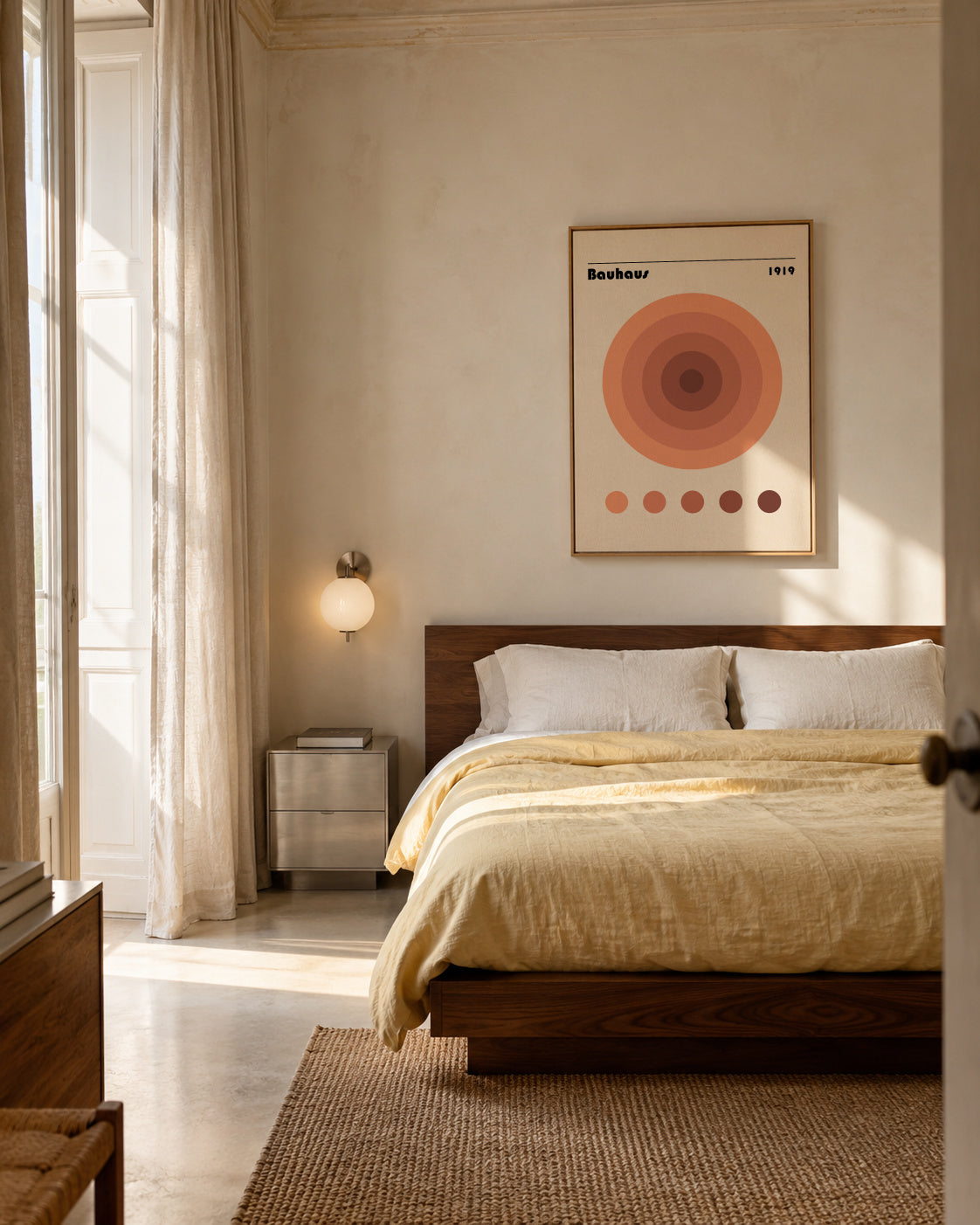 Bauhaus circles - Framed canvas in an interior
