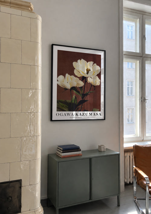 Ogawa Kazumasa peony - Framed poster in an interior