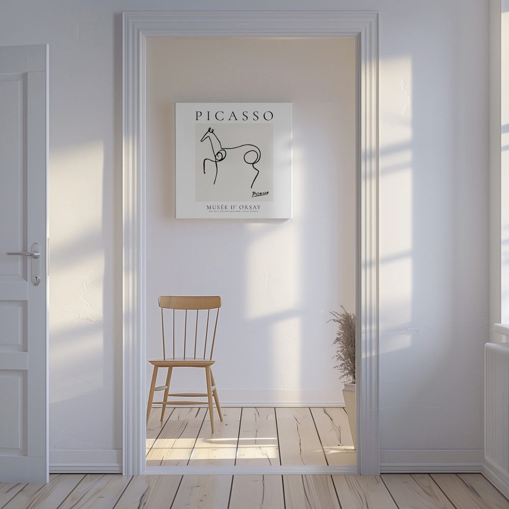 Pablo Picasso Animals Drawing Horse II - Unframed canvas in an interior