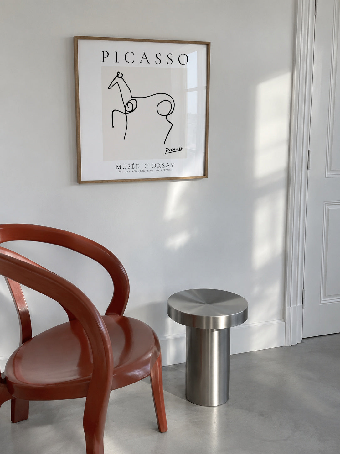 Pablo Picasso Animals Drawing Horse II - Framed poster in an interior