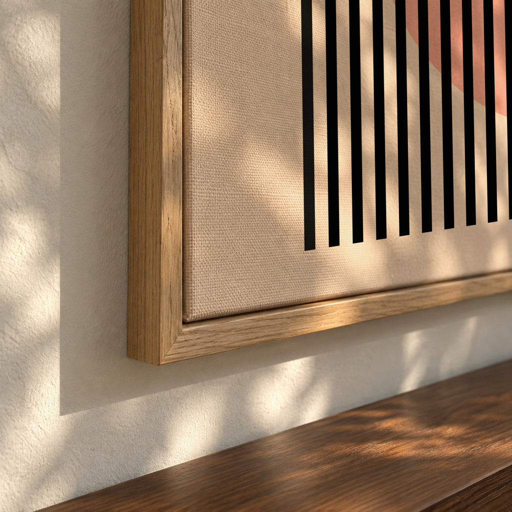 Bauhaus Pink Circle II - Framed canvas detail