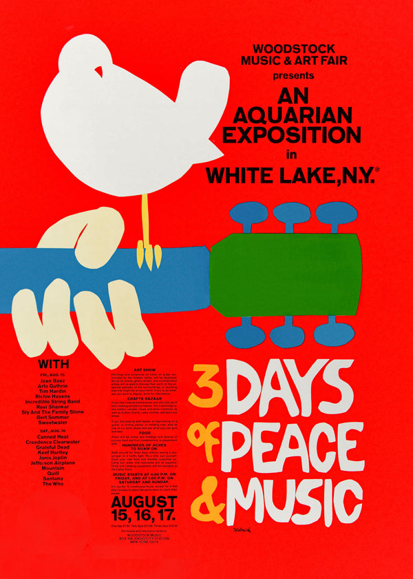 Woodstock 1969 Poster - 3 days of peace & music