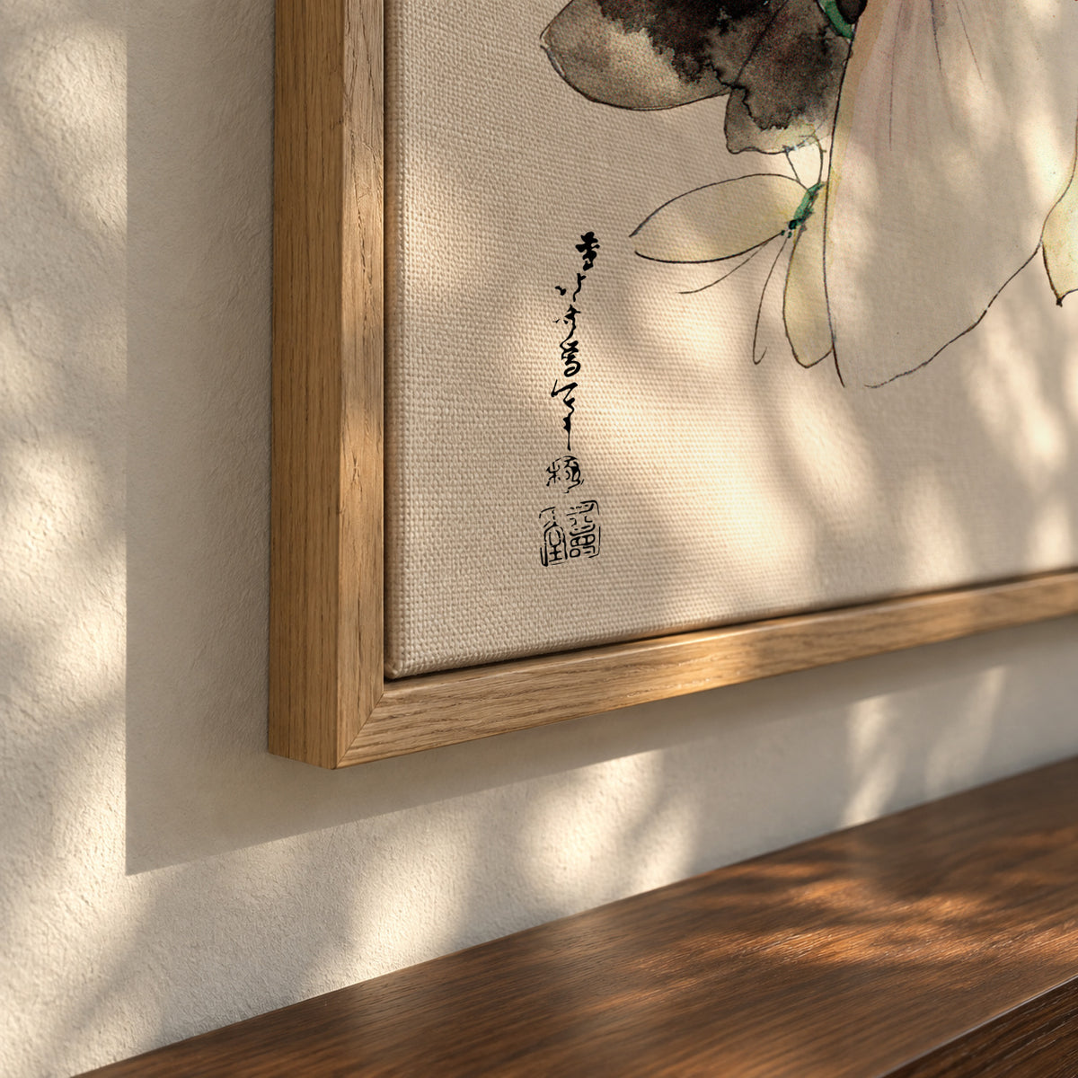 Butterflies and Moths by Katsushika Hokusai - Framed canvas detail