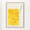 Yellow Woodblock print from Yatsuo no tsubaki by Taguchi Tomoki