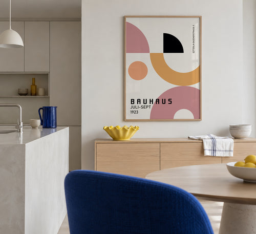 COLORFUL BAUHAUS NO.1 POSTER - Framed poster in an interior