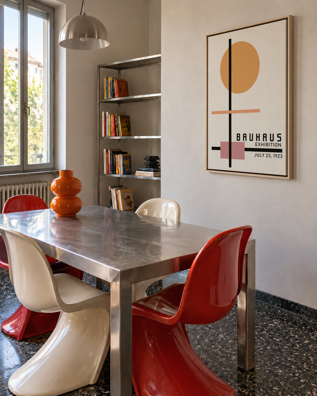 COLORFUL BAUHAUS NO.2 POSTER - Framed canvas in an interior