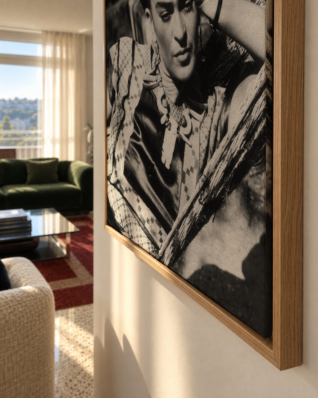 Frida Kahlo vintage photograph I - Framed canvas detail