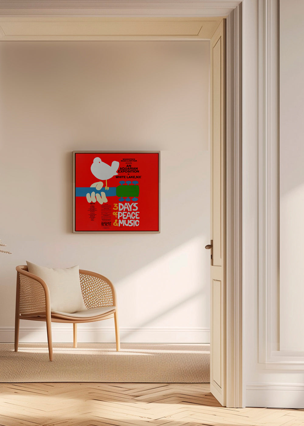 Woodstock 1969 Poster - 3 days of peace & music - Square