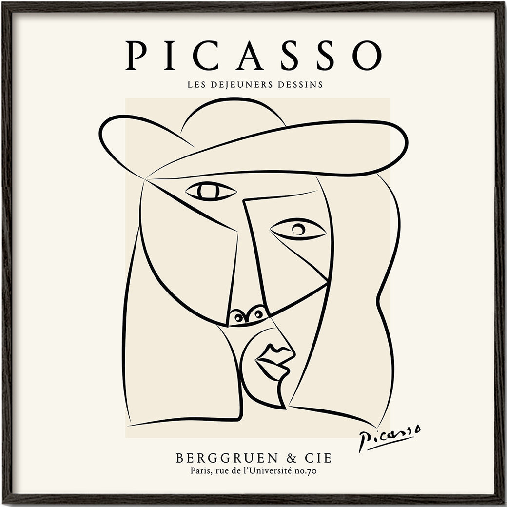 Picasso Woman in a Hat Sktech Poster - Square