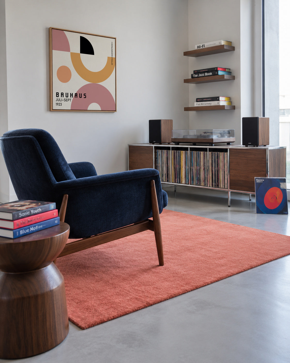 COLORFUL BAUHAUS NO.1 POSTER - Square - Framed canvas in an interior