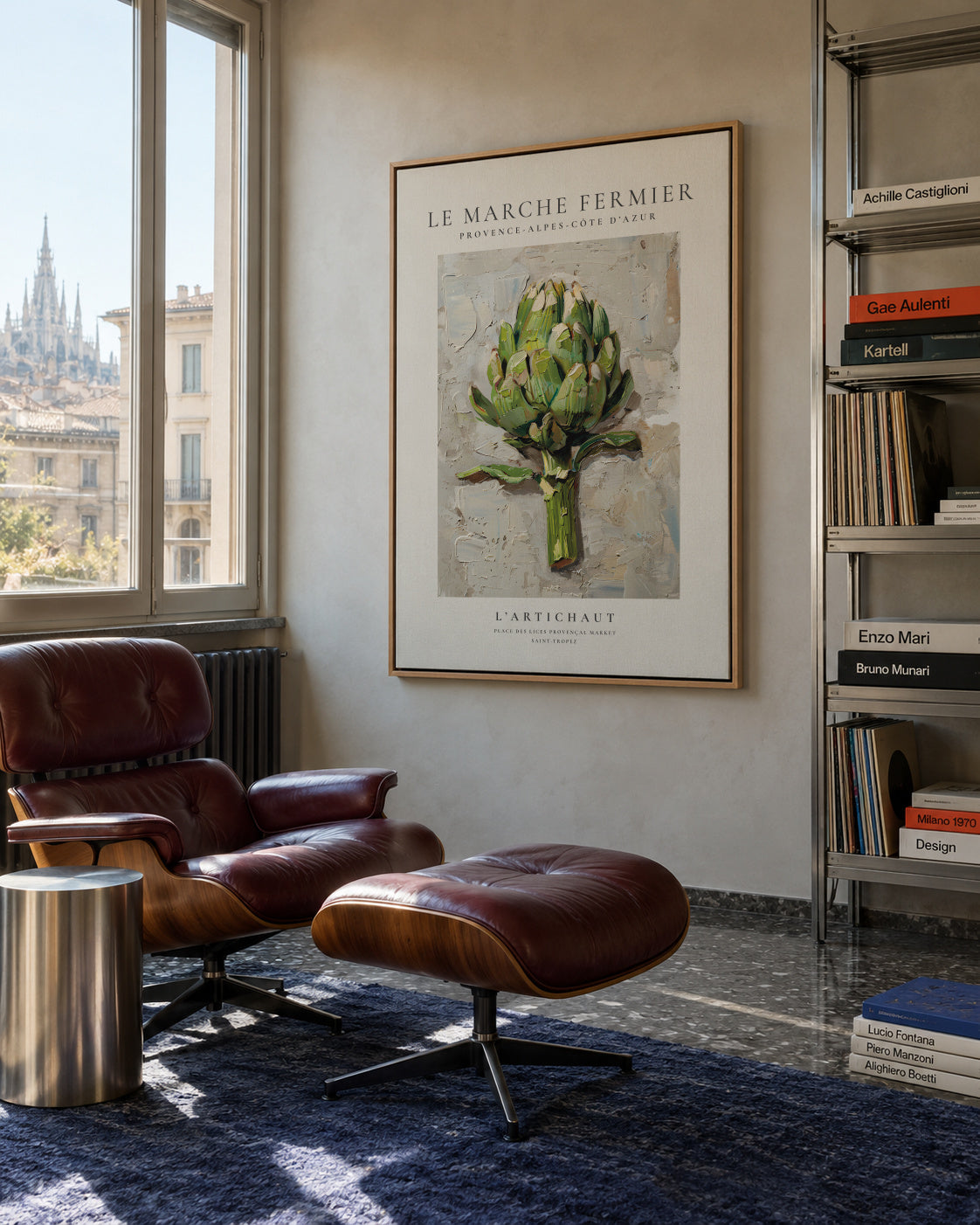 Le marche fermier - L’Artichaut - Framed canvas in an interior