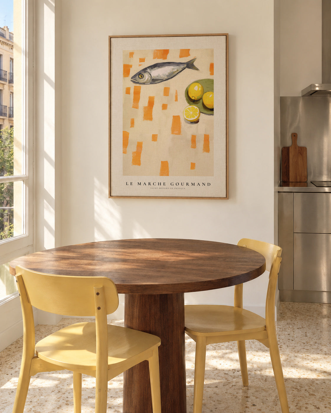 LE MARCHE GOURMAND- Fish Market - Framed canvas in an interior