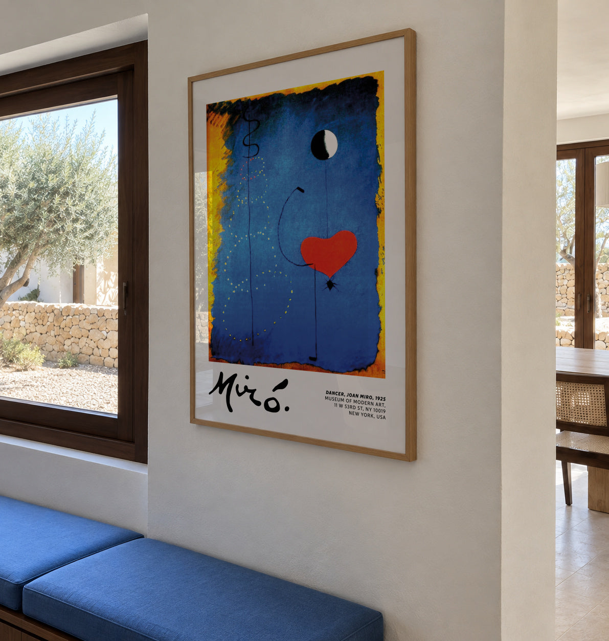 Joan Miro, Dancer II - Framed poster in an interior