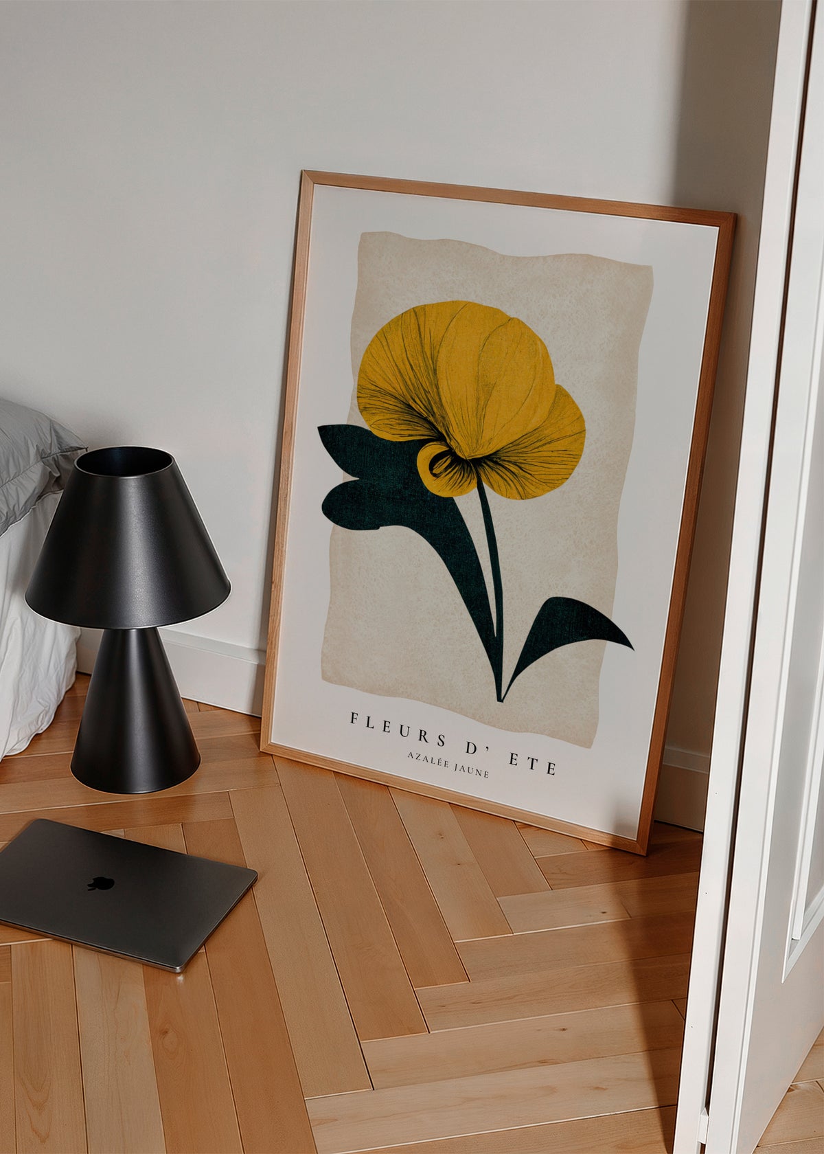 Summer flowers (fleurs d'été ) Azalea - Framed poster in an interior