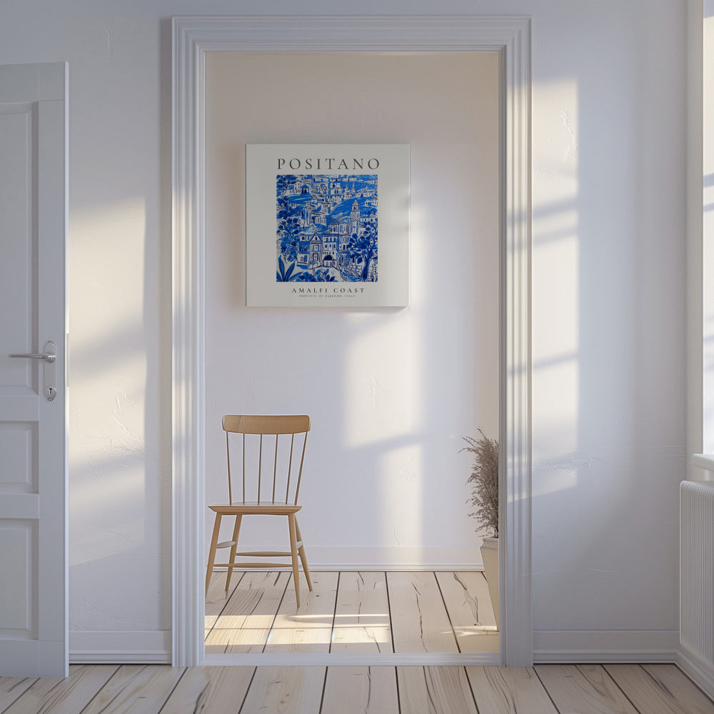 Positano, Amalfi Coast - SQUARE - Unframed canvas in an interior