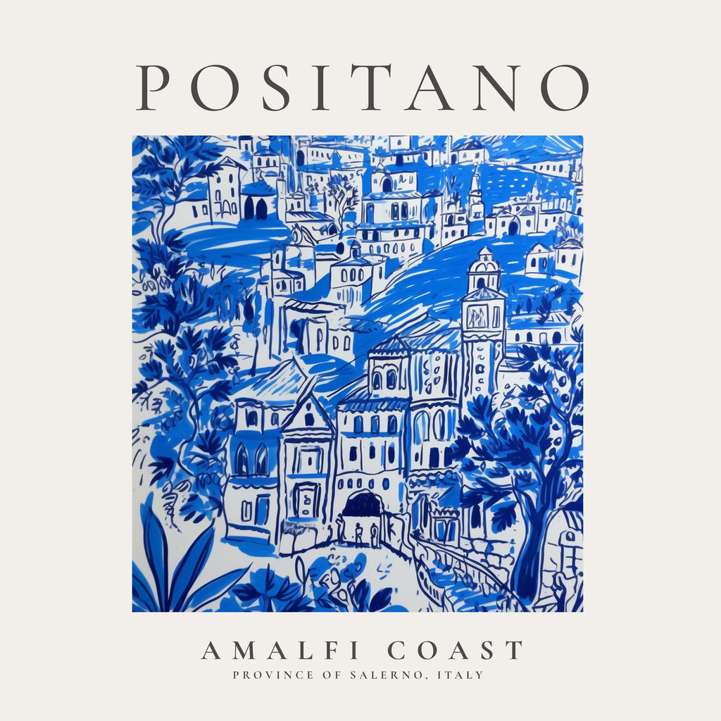 Positano, Amalfi Coast - SQUARE - Unframed art print