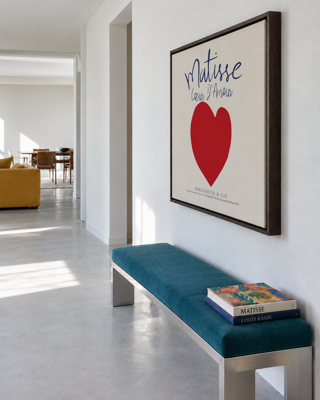 Henri Matisse, Coeur d'amour - SQUARE - Framed canvas in an interior