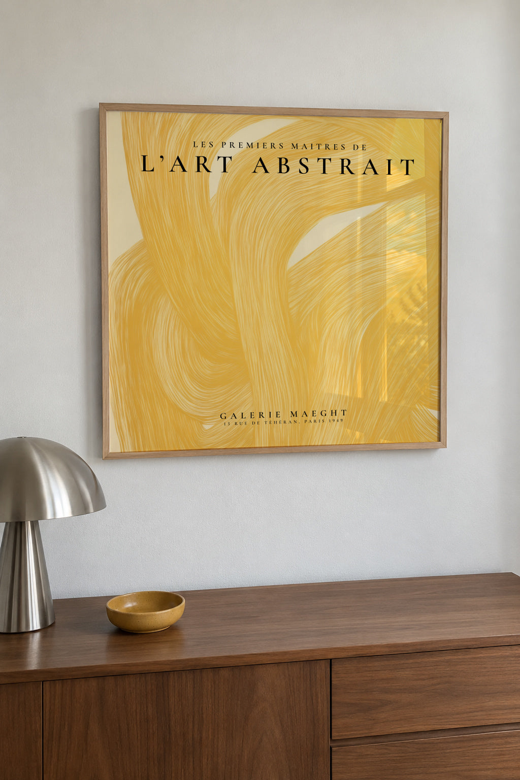 L’Art Abstrait, La Galerie Maeght Exhibition Poster - SQUARE - Framed poster in an interior