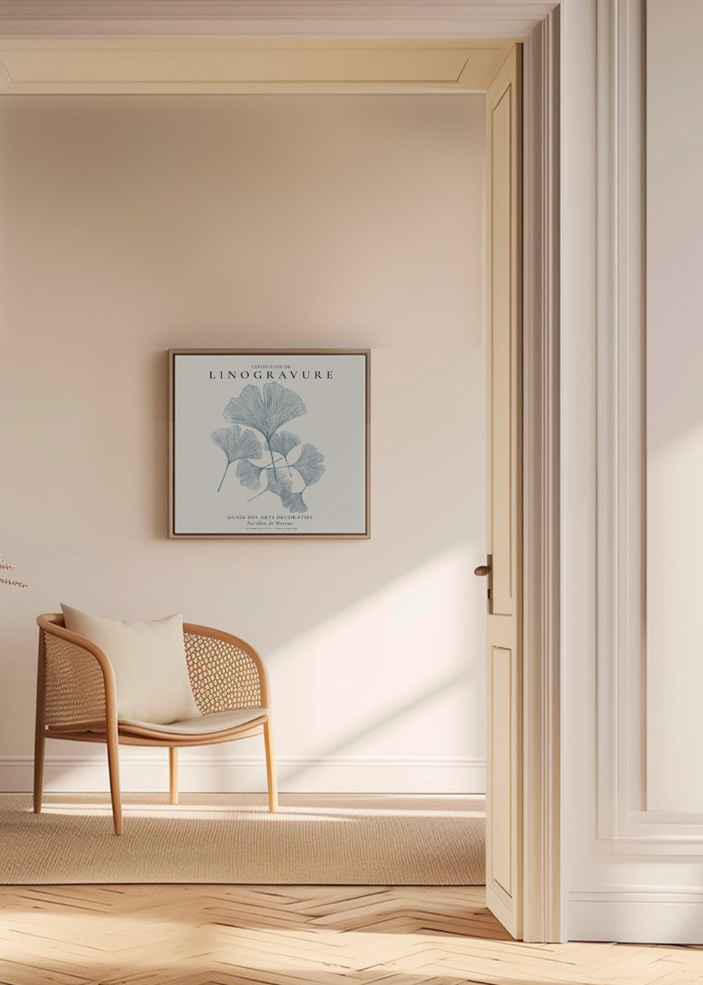 Exposition de linogravure, Ginkgo leaves - SQUARE