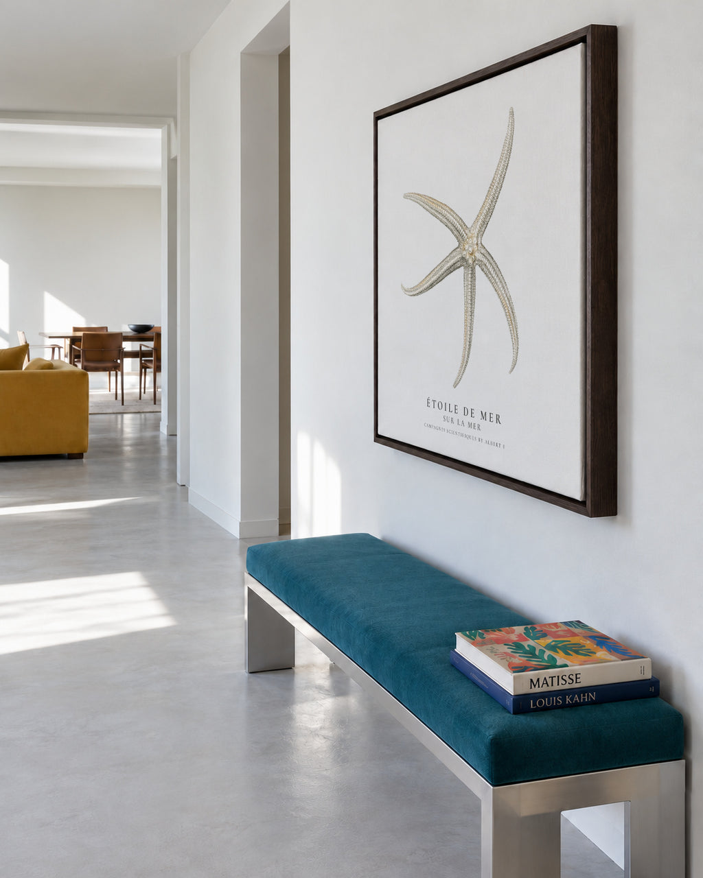 Starfish (Étoile de mer) II - Sealife Collection - SQUARE - Framed canvas in an interior