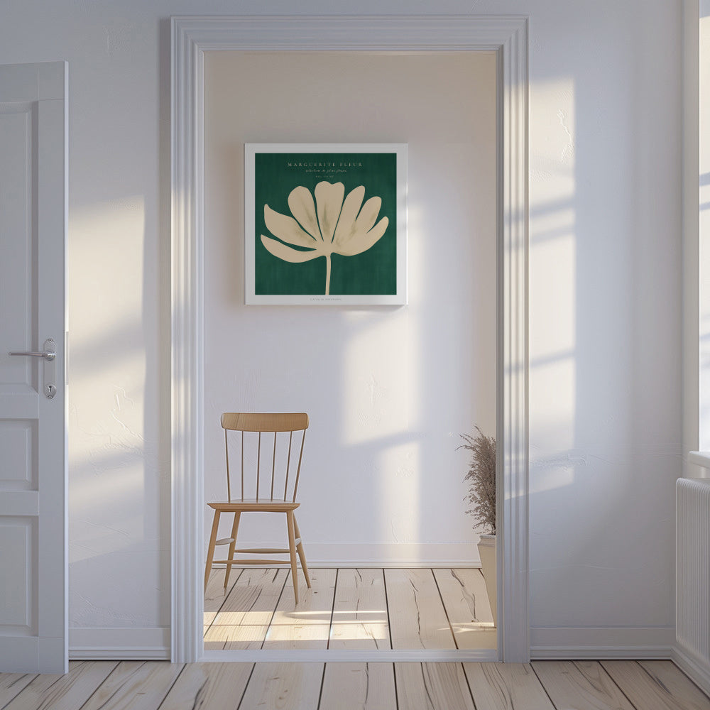 Daisy Flower (Marguerite Fleur) - SQUARE - Unframed canvas in an interior