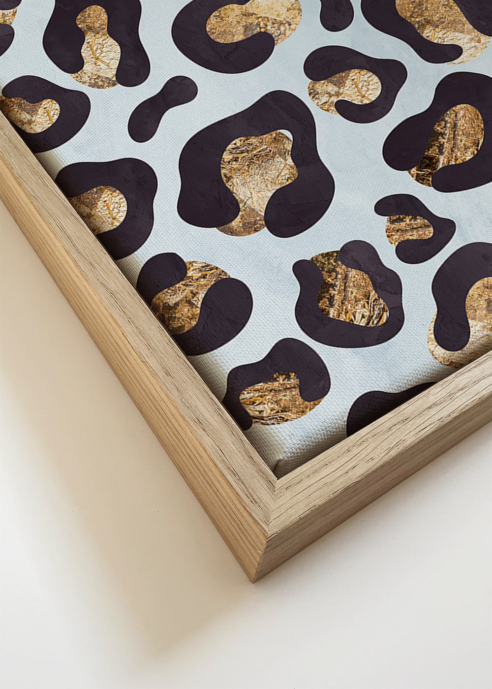 Gold blue leopard print