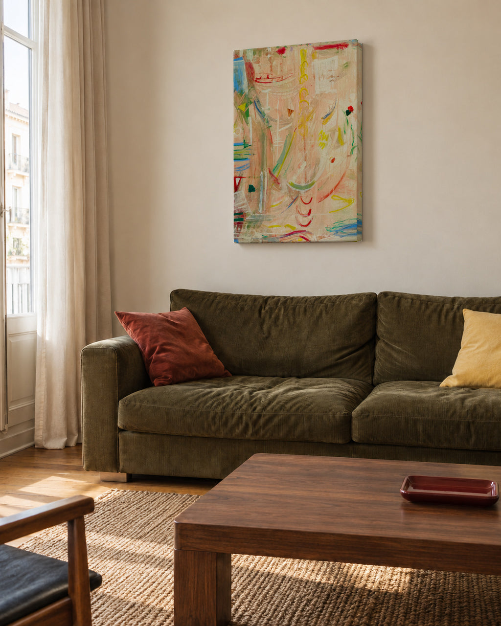 Fluyendo - Unframed canvas in an interior
