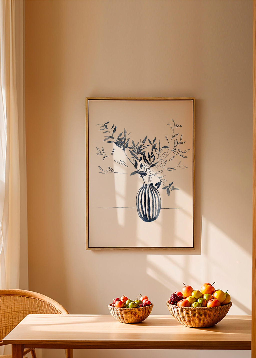 Lámina botánica: ramas azules en jarrón – Canvas1