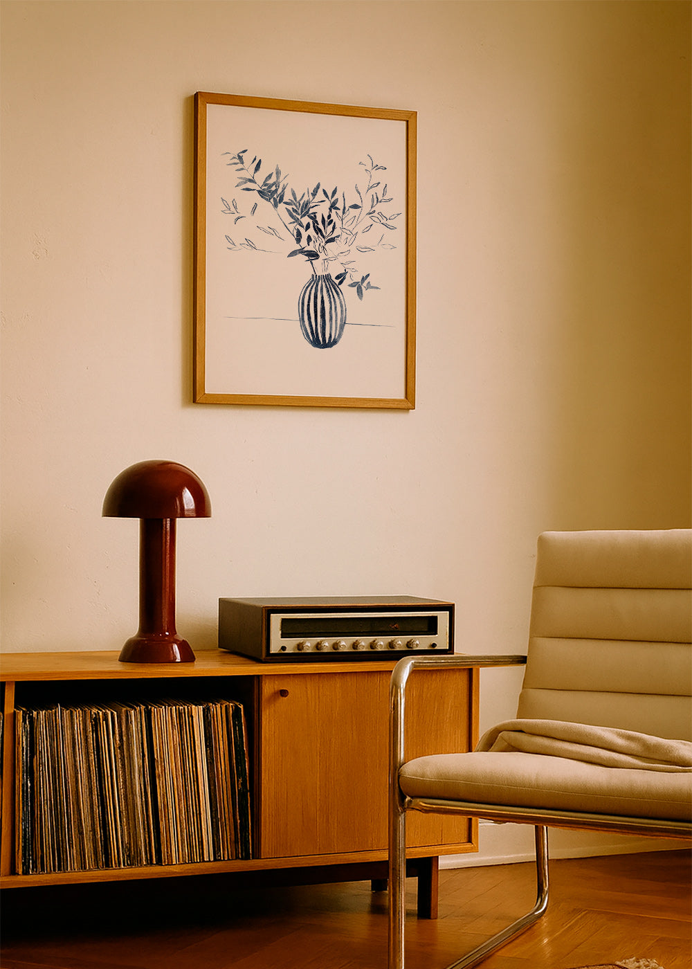 Lámina botánica: ramas azules en jarrón – Product3