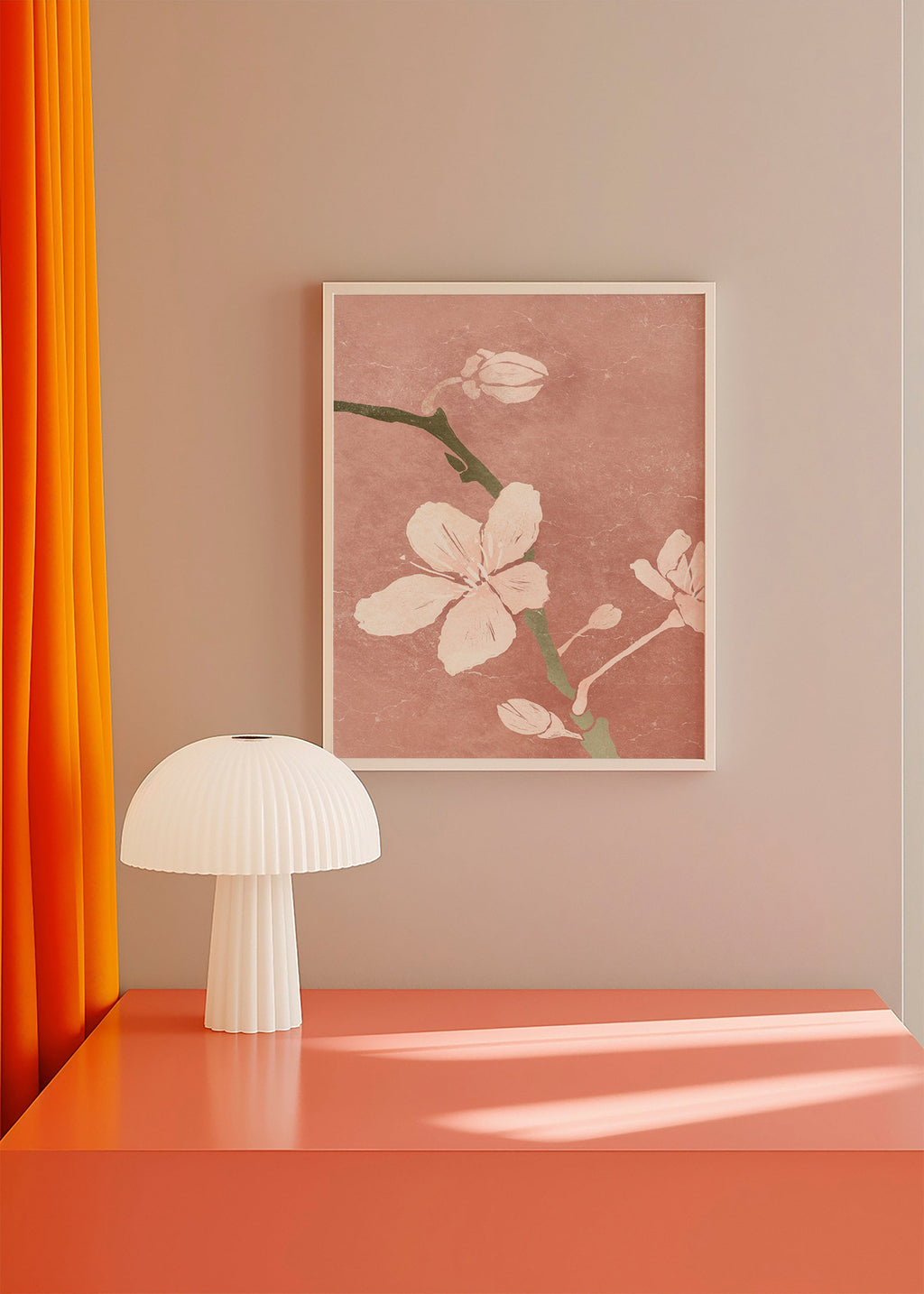 Lámina botánica rosa con flor en primer plano – Product3