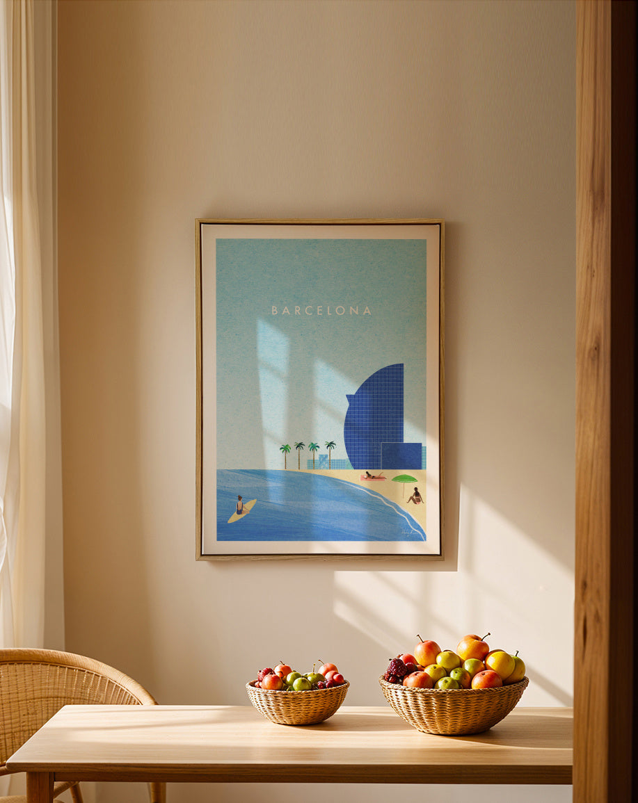 Barcelona II - Framed canvas in an interior