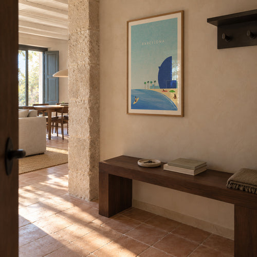 Barcelona II - Framed poster in an interior