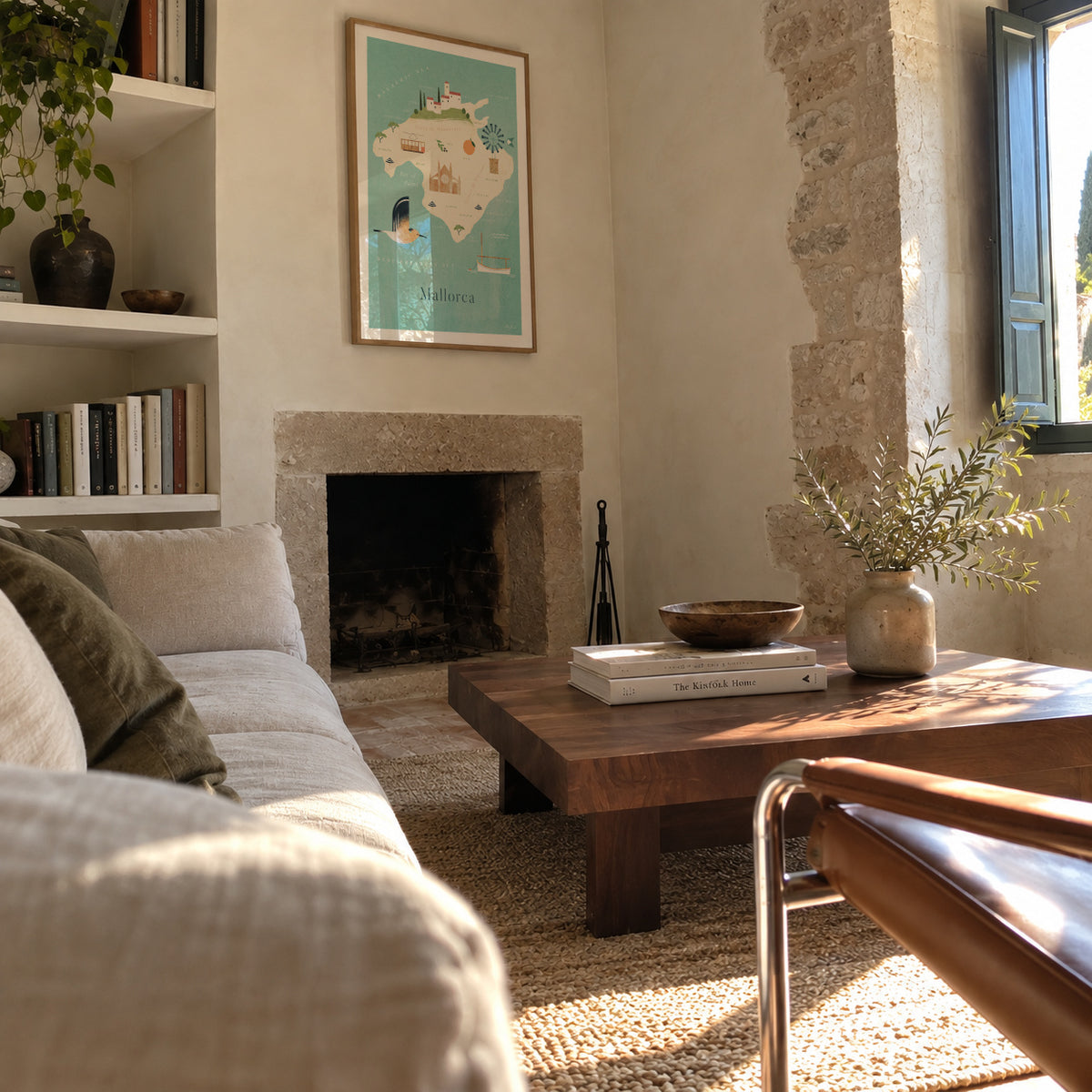 Mallorca Map - Framed poster in an interior