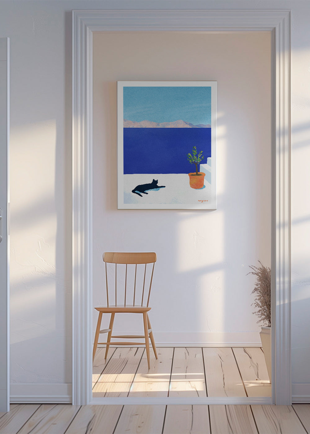 Black cat - siesta on the roof