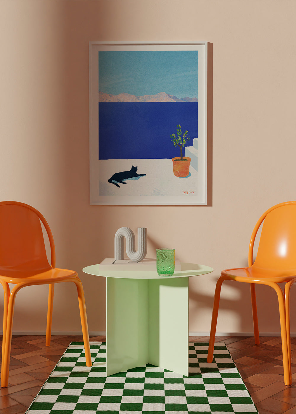 Black cat - siesta on the roof