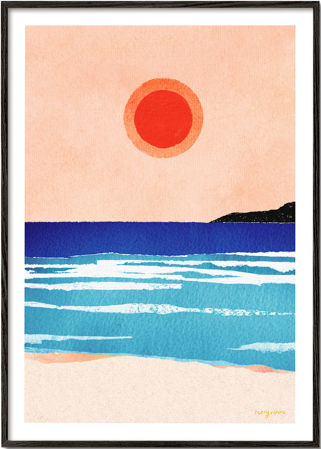 Ocean sunset- minimalist painting