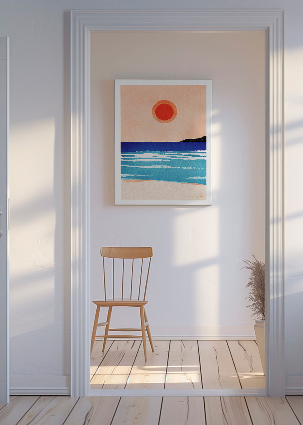 Ocean sunset- minimalist painting
