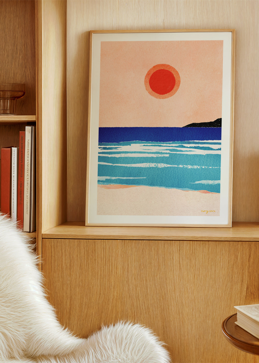 Ocean sunset- minimalist painting