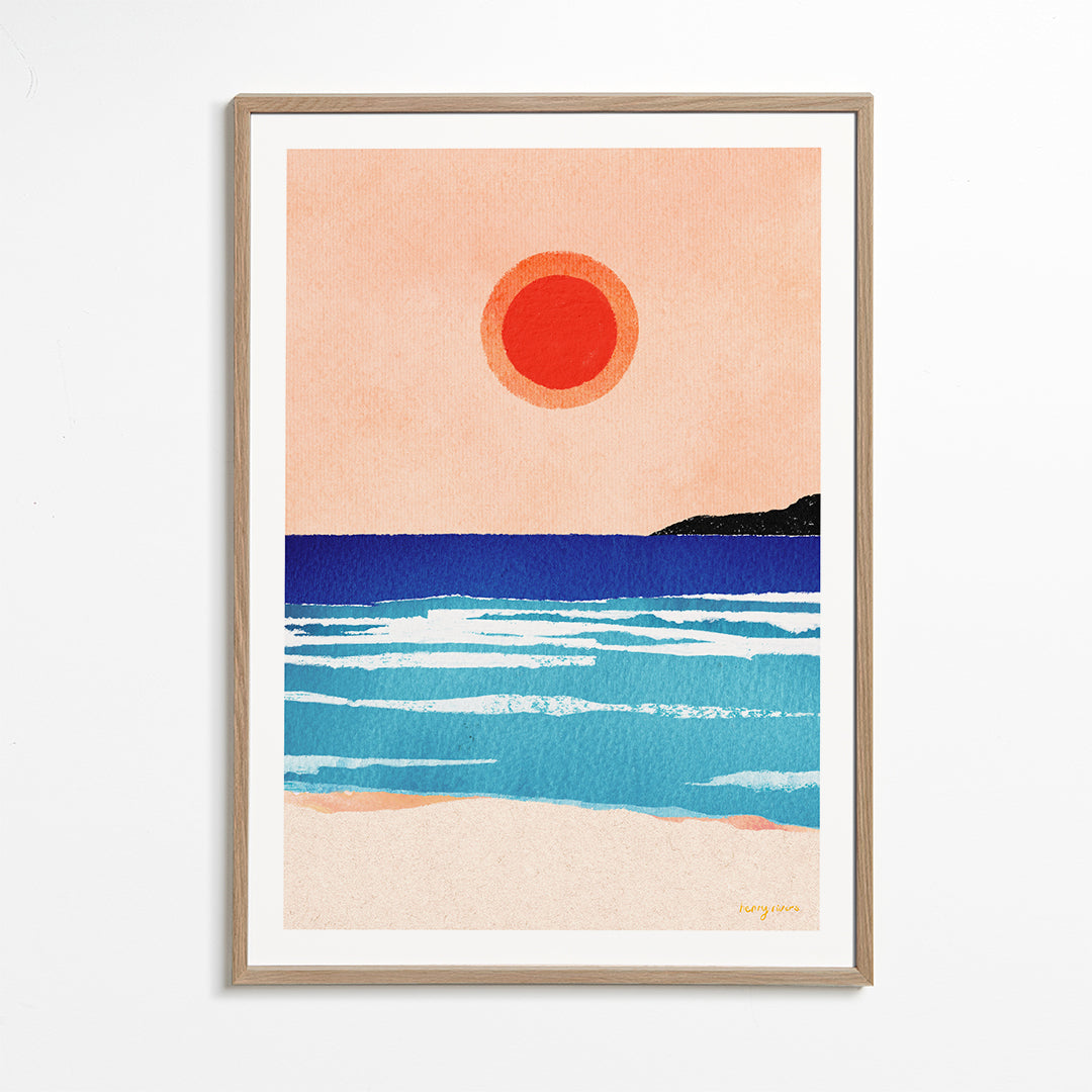 Ocean sunset- minimalist painting