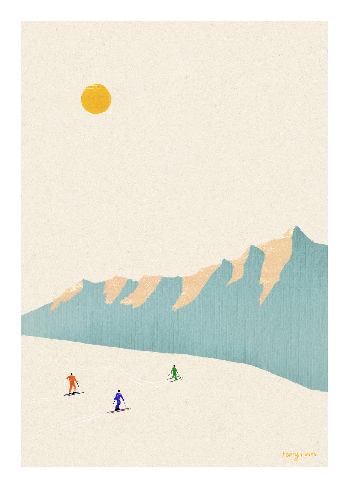 Happy skiers - Unframed art print