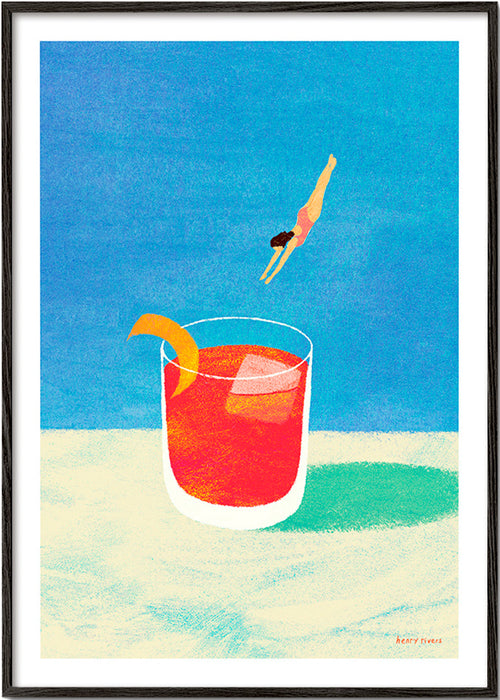 Cuadro de cocina Negroni con buceadora – Black Frame