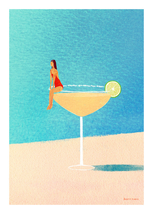 Poolside Margarita - Unframed art print