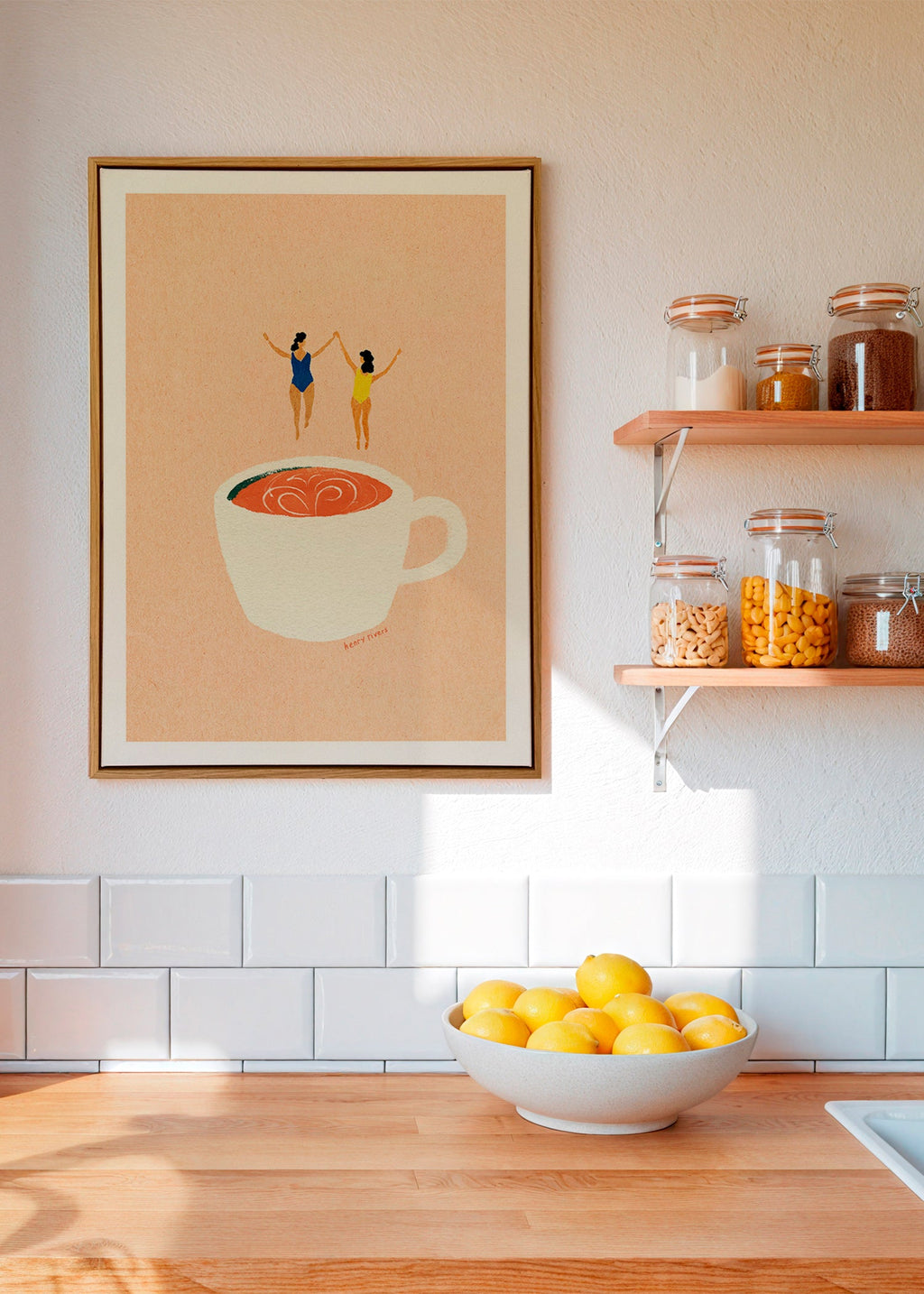 Cuadro de cocina con taza y bañistas – Canvas1
