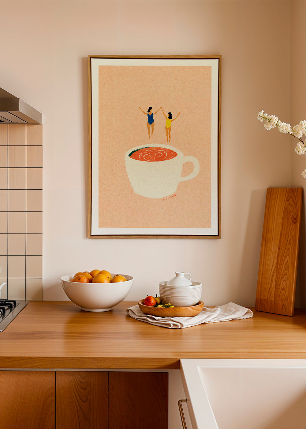 Cuadro de cocina con taza y bañistas – Canvas2