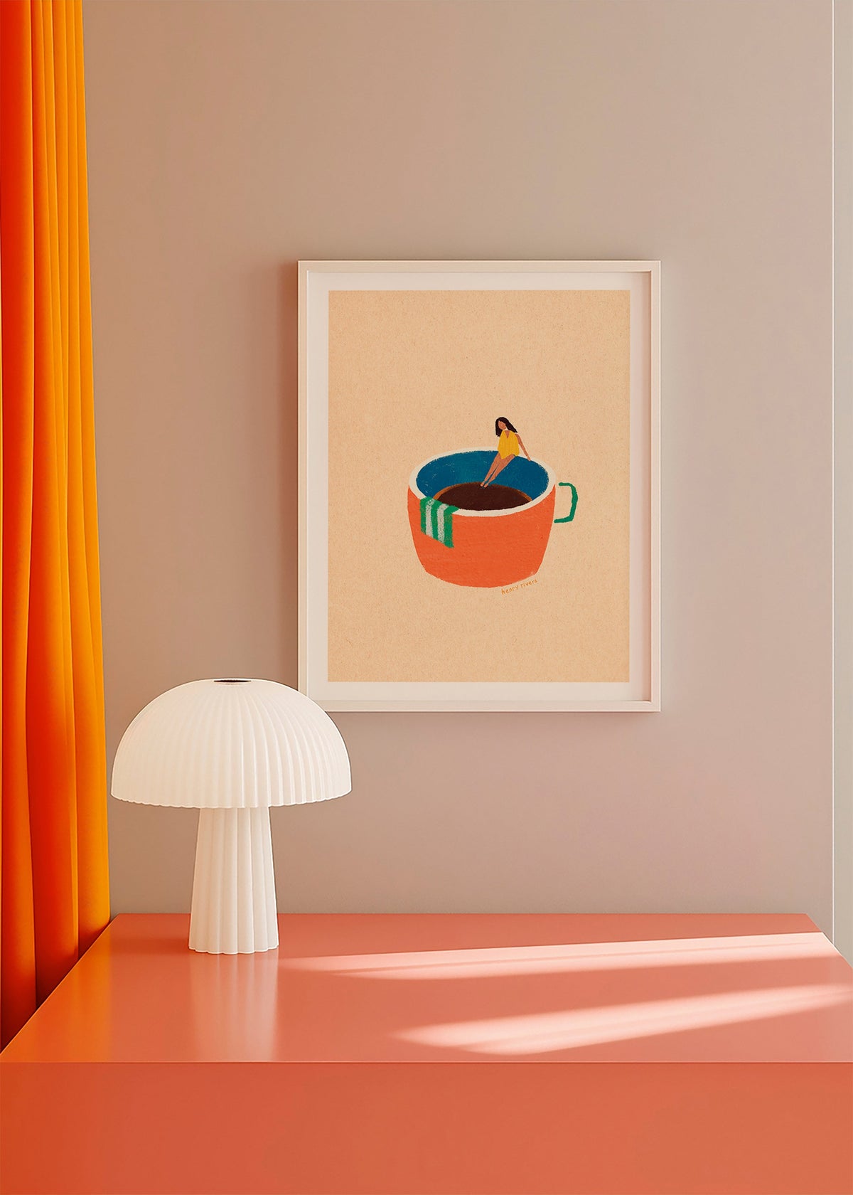 Cuadro de cocina con taza de café y figura ilustrada – Product2