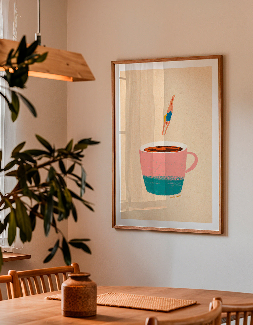 Cuadro de cocina con taza rosa y buceadora – Product3