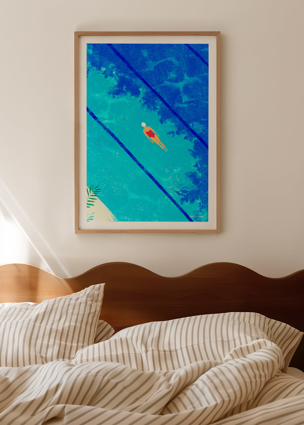 Ilustración nadadora en piscina veraniega – Product2