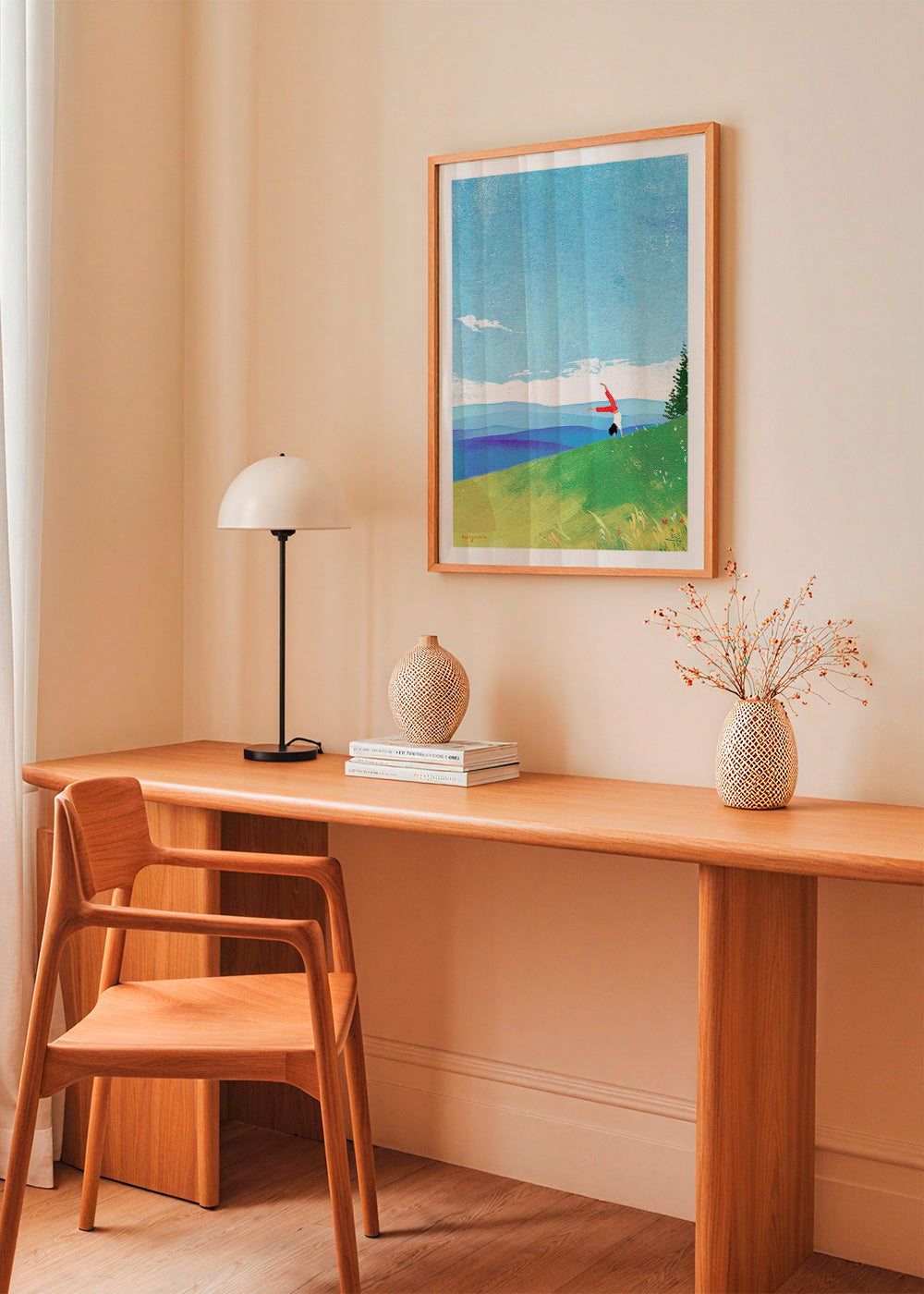 Cuadro de paisaje con figura en equilibrio en la colina – Product3