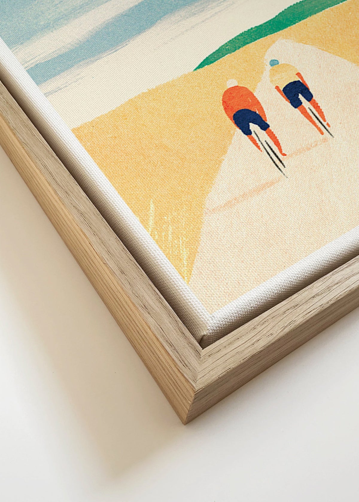 Cuadro deportivo con dos ciclistas en ruta – Canvas detail